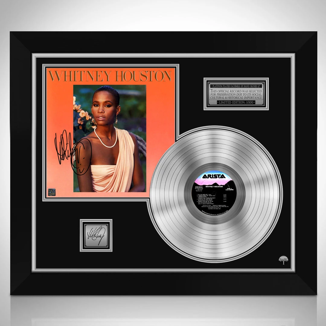 RARE-T Limited Edition Frames Whitney Houston Self Titled Platinum LP Limited Signature Edition Studio Licensed Custom Frame 1 RARE-T Limited Edition Frames Whitney Houston Self Titled Platinum LP Limited Signature Edition Studio Licensed Custom Frame