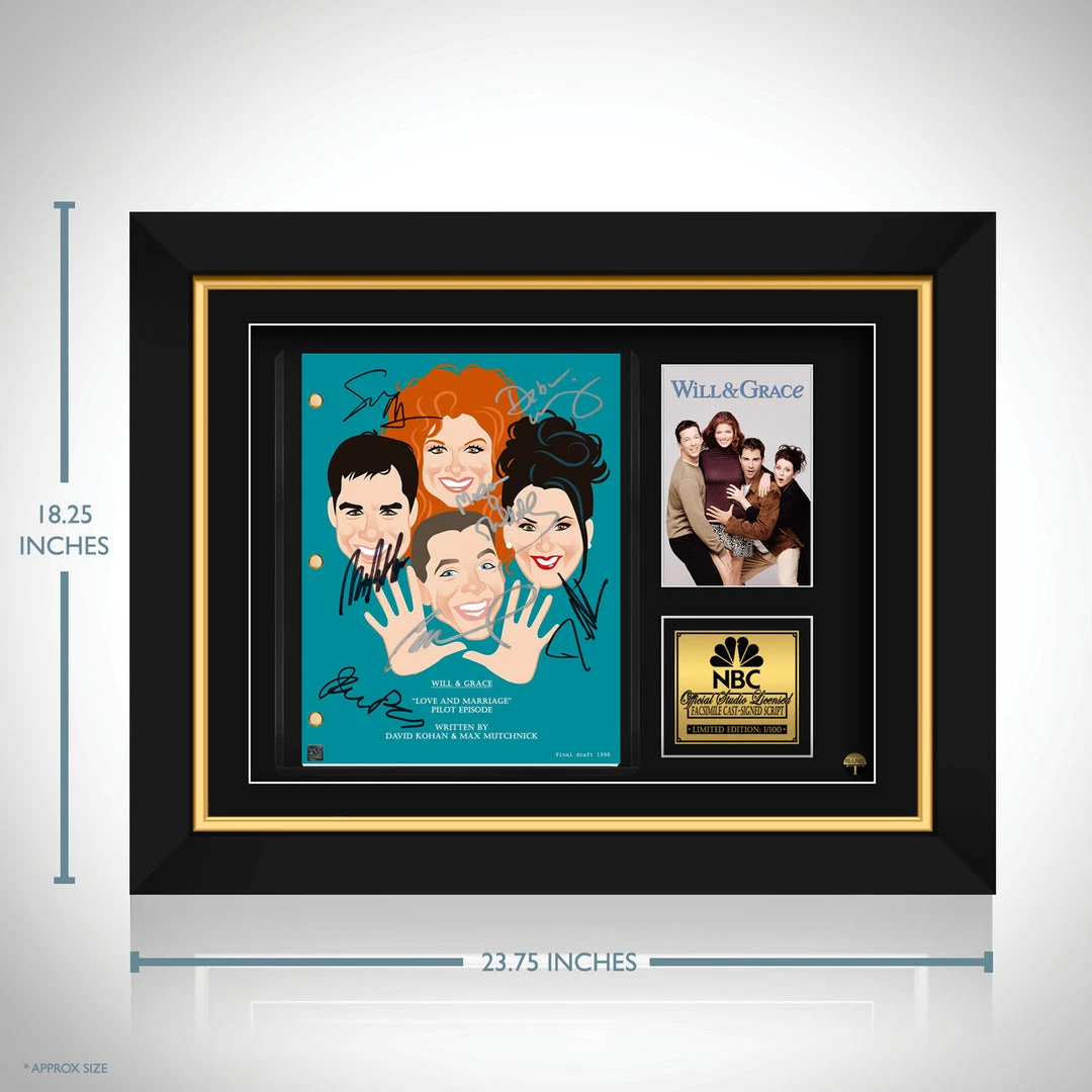 RARE-T Will & Grace Script Limited Signature Edition Studio Licensed Custom Frame Limited Edition Frames 3 RARE-T Will & Grace Script Limited Signature Edition Studio Licensed Custom Frame Limited Edition Frames