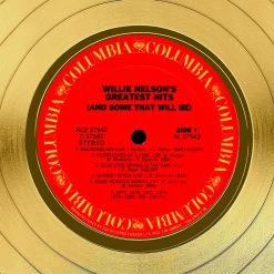 RARE-T Willie Nelson Greatest Hits Gold LP Limited Signature Edition Studio Licensed Custom Frame Limited Edition Frames