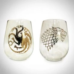 KATALYST Barware & Signs Game Of Thrones - Targaryen & Stark Stemless Wine Glasses
