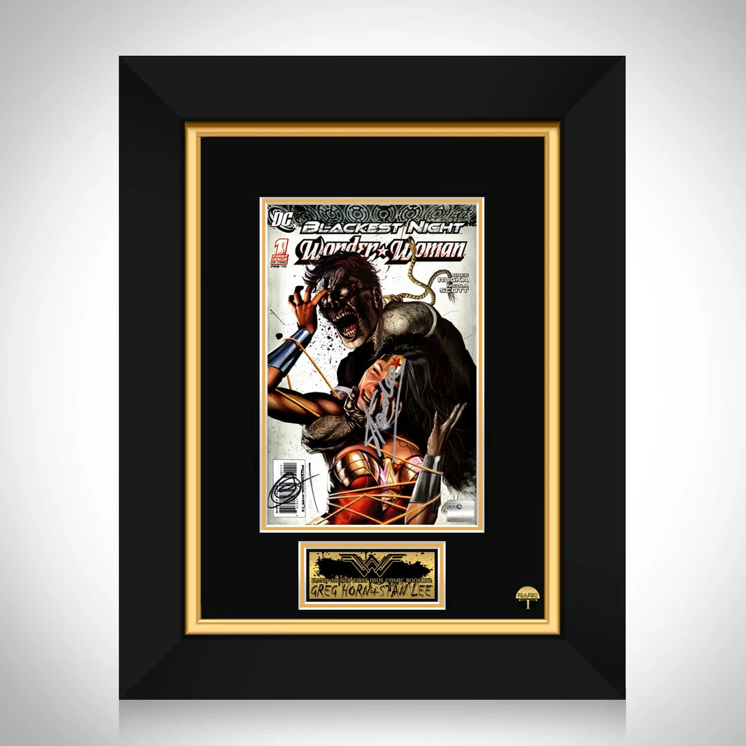 APW Signed Memorabilia Blackest Night: Wonder Woman (2010) #1 Hand-Signed Comic Book By Greg Horn & Stan Lee Custom Frame 1 APW Signed Memorabilia Blackest Night: Wonder Woman (2010) #1 Hand-Signed Comic Book By Greg Horn & Stan Lee Custom Frame