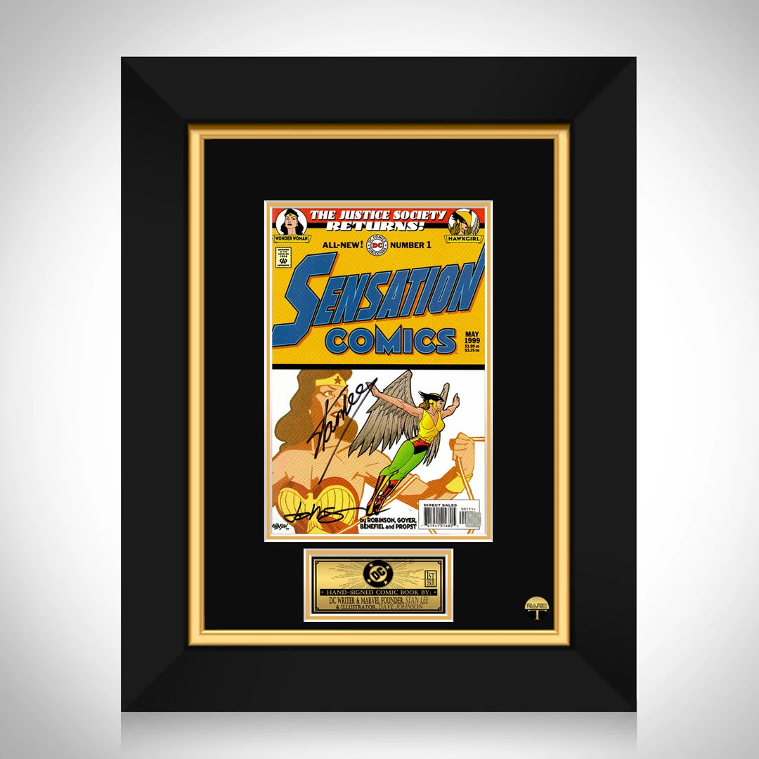 APW Signed Memorabilia Wonder Woman Sensation Comics #1 Hand-Signed Comic Book By Dave Johnson & Stan Lee Custom Frame 1 APW Signed Memorabilia Wonder Woman Sensation Comics #1 Hand-Signed Comic Book By Dave Johnson & Stan Lee Custom Frame