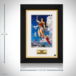 VAULT COLLECTIBLES Ready To Ship! 48 Hour Shipping! Wonder-Woman- Hand-Signed Artwork Print By Mark Sparacio Custom Frame