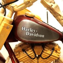 Consignment Harley-Davidson Motorcycle Hand-Carved Wooden Quebec Folk Art Collectible Statues