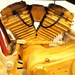 Consignment Harley-Davidson Motorcycle Hand-Carved Wooden Quebec Folk Art Collectible Statues