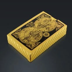 RARE-T 24K Gold Plated Playing Cards With World Antique Map Design Ready To Ship! 48 Hour Shipping!