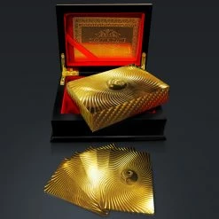 RARE-T 24K Gold Plated Playing Cards- Yin Yang Pattern Gold Plated Playing Cards Ready To Ship! 48 Hour Shipping!
