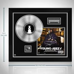 RARE-T Young Jeezy - Let's Get It: Thug Motivation 101 Platinum LP Limited Signature Edition Studio Licensed Custom Frame