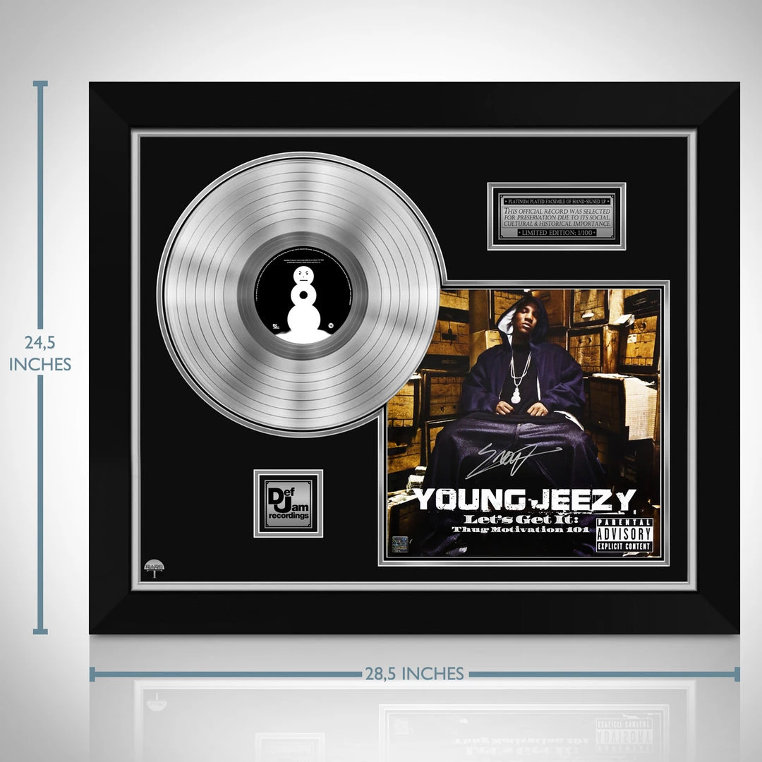 RARE-T Young Jeezy - Let's Get It: Thug Motivation 101 Platinum LP Limited Signature Edition Studio Licensed Custom Frame 2 RARE-T Young Jeezy - Let's Get It: Thug Motivation 101 Platinum LP Limited Signature Edition Studio Licensed Custom Frame