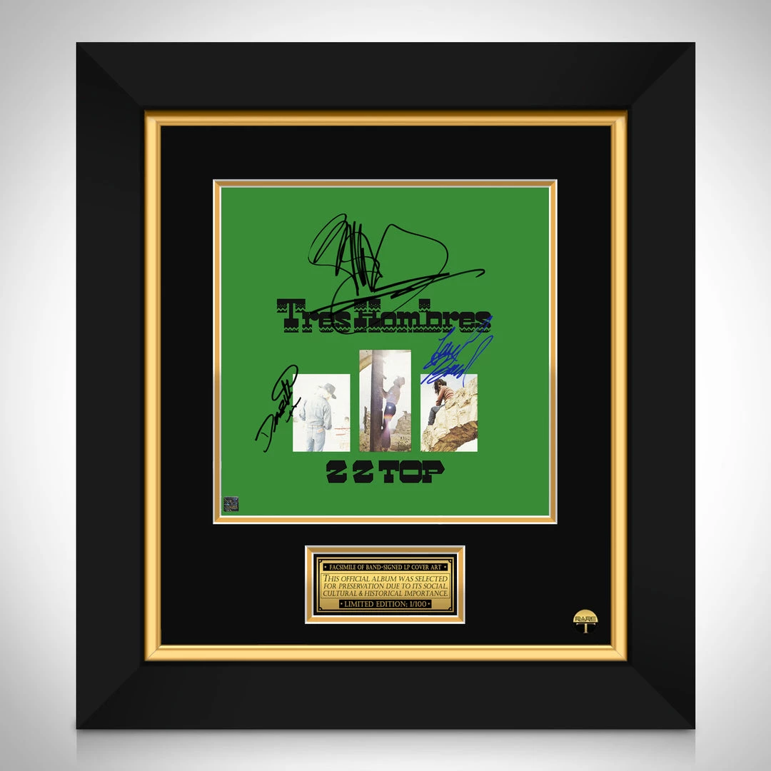RARE-T ZZ Top - Tres Hombres Limited Signature Edition Studio Licensed LP Cover Custom Frame 1 RARE-T ZZ Top - Tres Hombres Limited Signature Edition Studio Licensed LP Cover Custom Frame